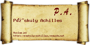 Páskuly Achilles névjegykártya